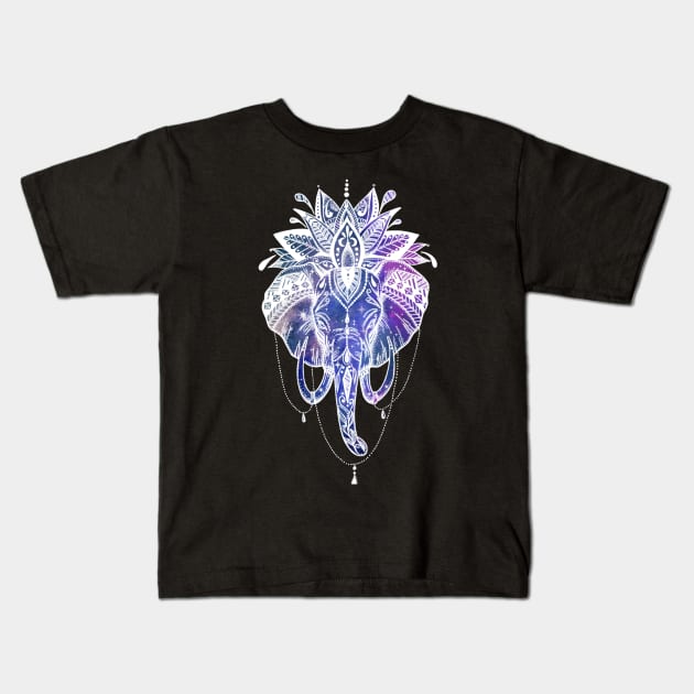 Cosmic Elephant Kids T-Shirt by Prettielilpixie